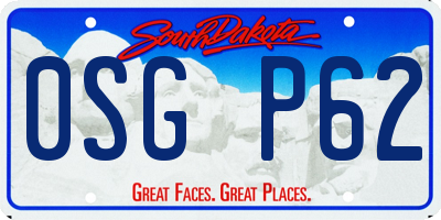 SD license plate 0SGP62