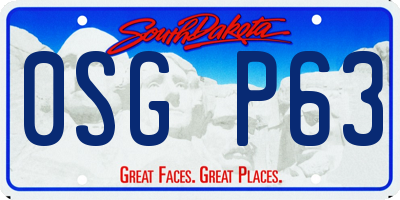 SD license plate 0SGP63
