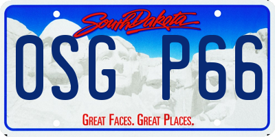 SD license plate 0SGP66