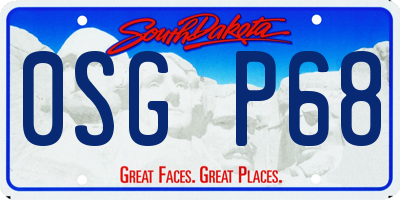 SD license plate 0SGP68