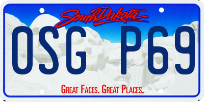 SD license plate 0SGP69