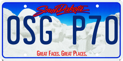 SD license plate 0SGP70