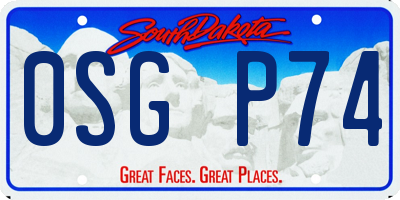 SD license plate 0SGP74