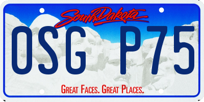 SD license plate 0SGP75