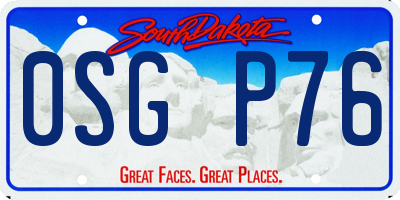 SD license plate 0SGP76
