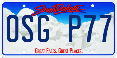 SD license plate 0SGP77