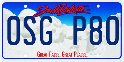 SD license plate 0SGP80