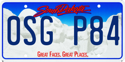 SD license plate 0SGP84
