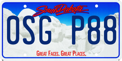 SD license plate 0SGP88