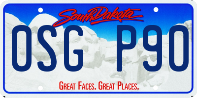 SD license plate 0SGP90