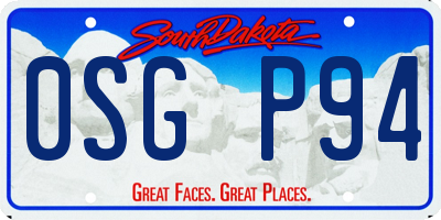 SD license plate 0SGP94