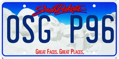 SD license plate 0SGP96