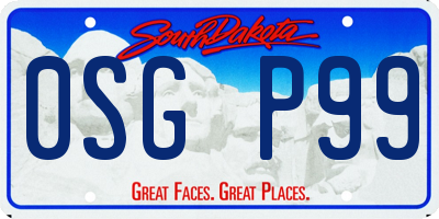 SD license plate 0SGP99