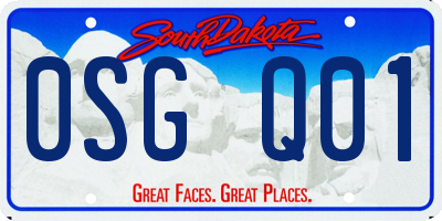SD license plate 0SGQ01