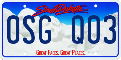 SD license plate 0SGQ03