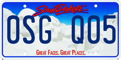 SD license plate 0SGQ05