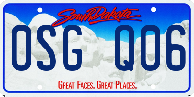 SD license plate 0SGQ06