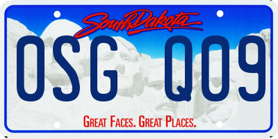 SD license plate 0SGQ09