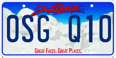 SD license plate 0SGQ10