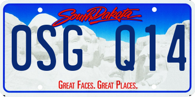 SD license plate 0SGQ14