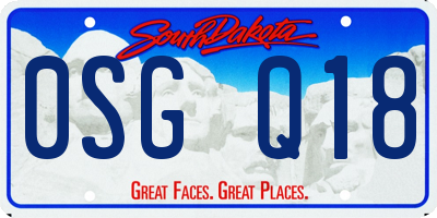 SD license plate 0SGQ18