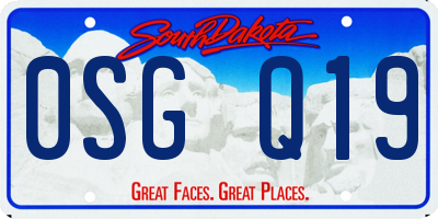 SD license plate 0SGQ19