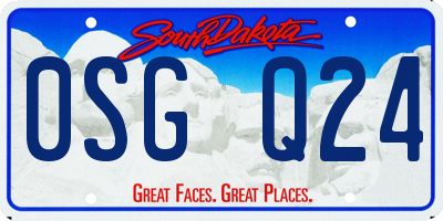 SD license plate 0SGQ24