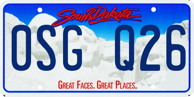 SD license plate 0SGQ26