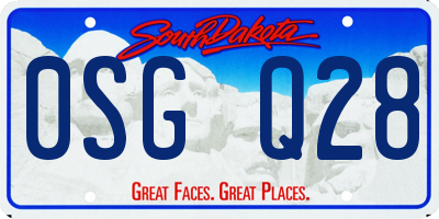 SD license plate 0SGQ28