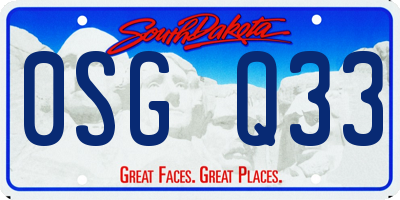 SD license plate 0SGQ33