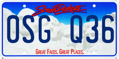 SD license plate 0SGQ36