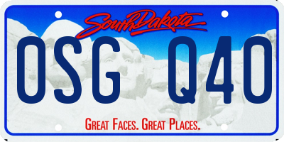 SD license plate 0SGQ40