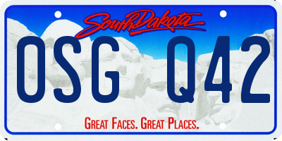 SD license plate 0SGQ42