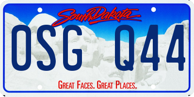 SD license plate 0SGQ44