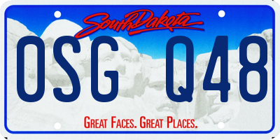 SD license plate 0SGQ48