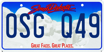 SD license plate 0SGQ49