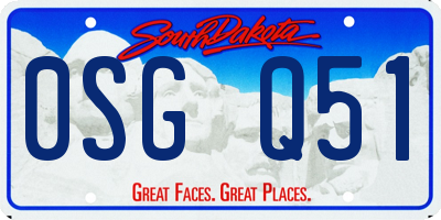 SD license plate 0SGQ51