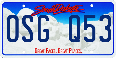 SD license plate 0SGQ53