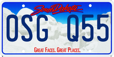 SD license plate 0SGQ55