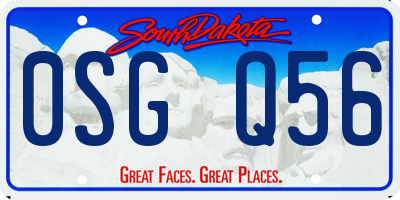 SD license plate 0SGQ56
