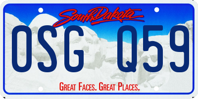 SD license plate 0SGQ59
