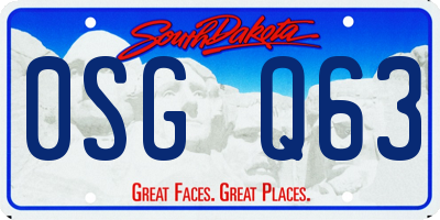 SD license plate 0SGQ63