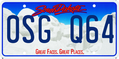 SD license plate 0SGQ64