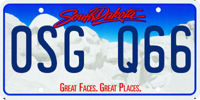 SD license plate 0SGQ66