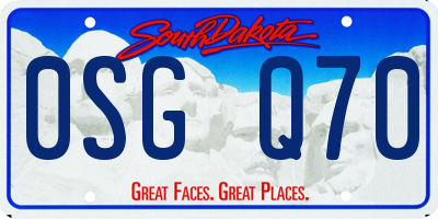 SD license plate 0SGQ70