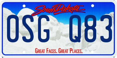 SD license plate 0SGQ83