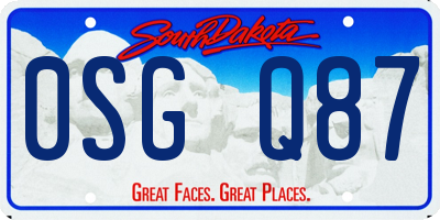 SD license plate 0SGQ87