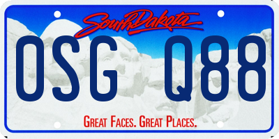 SD license plate 0SGQ88