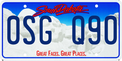 SD license plate 0SGQ90