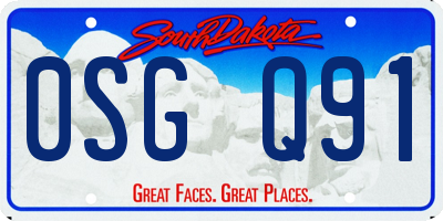 SD license plate 0SGQ91